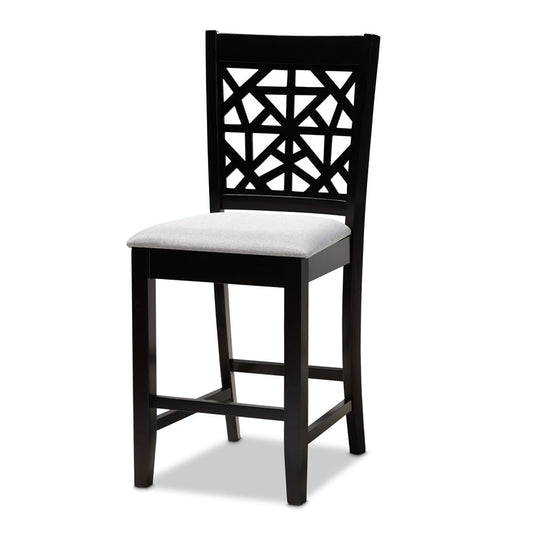 Baxton Studio - Devon Pub Set in Grey/Espresso brown - RH310P-Grey/Dark Brown-5PC Pub Set view 2