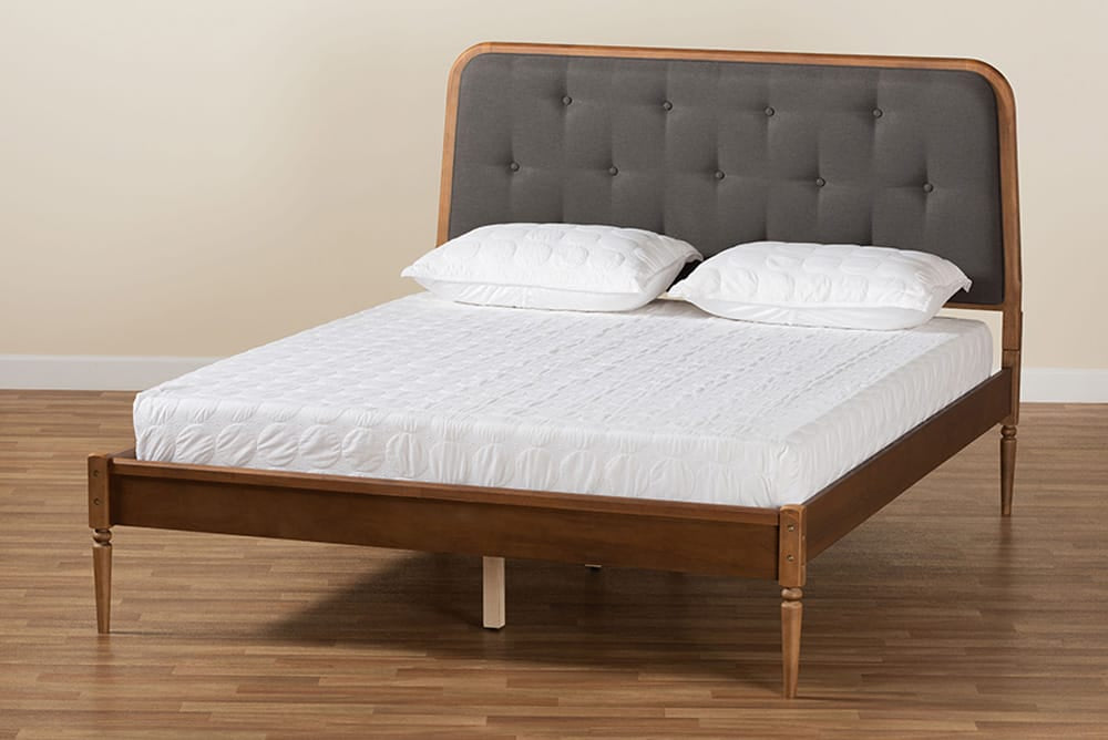 Baxton Studio - Diantha King Size Bed - MG0061-Dark Grey/Walnut-King view 8
