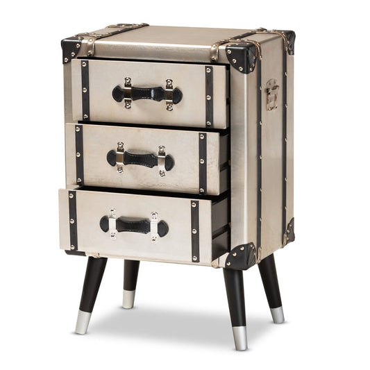 Baxton Studio - Dilan End Table in Silver/Black - JY19A109-Silver-ET view 2