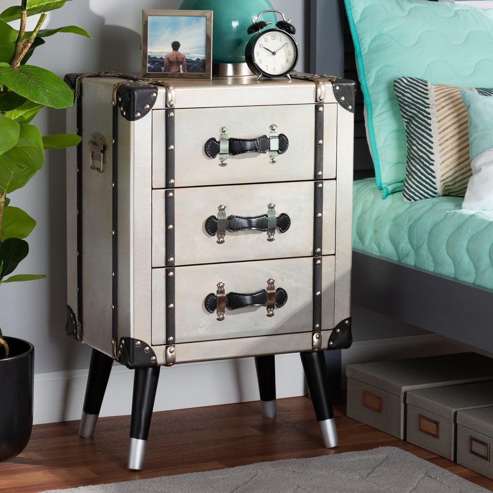 Baxton Studio - Dilan End Table in Silver/Black - JY19A109-Silver-ET view 10