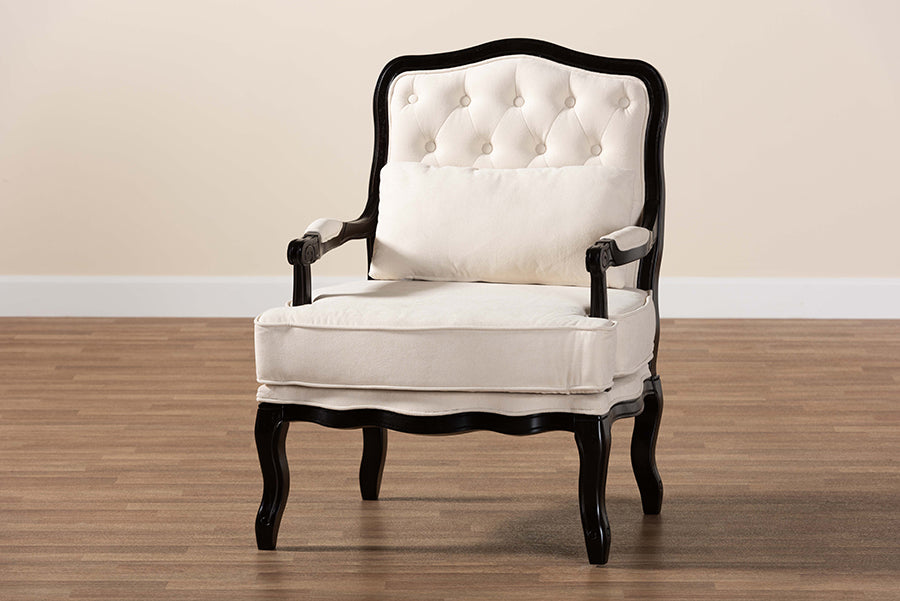 Baxton Studio - Dion Chair in Cream/Wenge Brown - BBT5470.12 A1-Cream/Wenge-Chair view 10