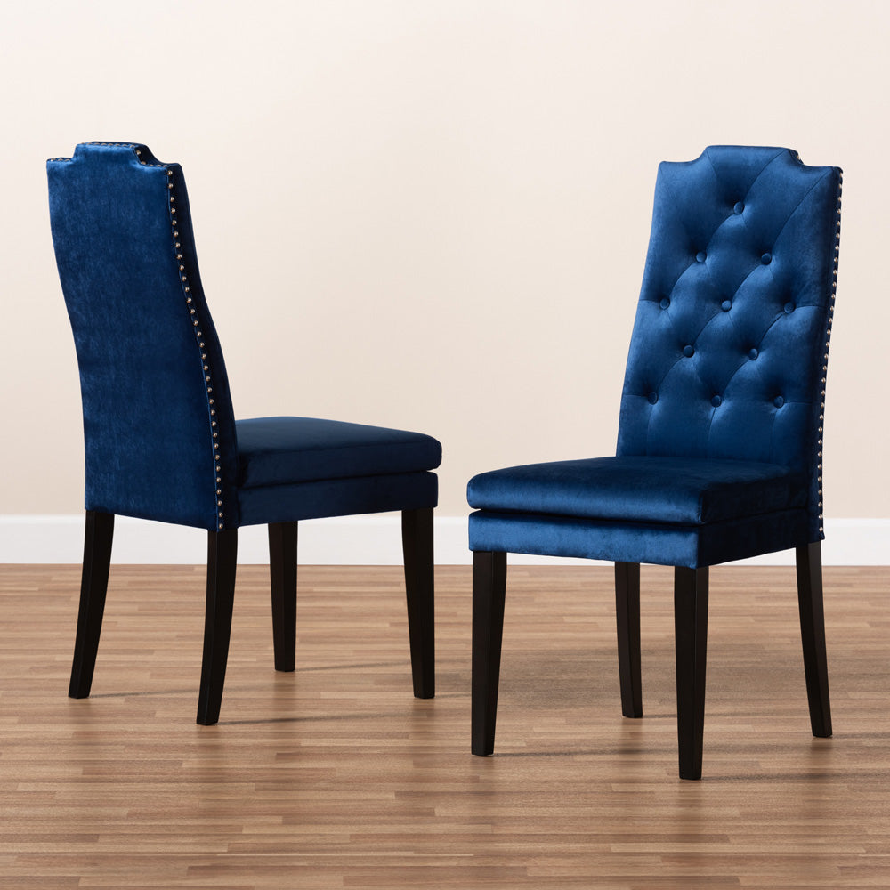 Baxton Studio - Dylin Set of 2 Dining Chairs in Navy Blue - BBT5158-Navy Blue-DC view 6
