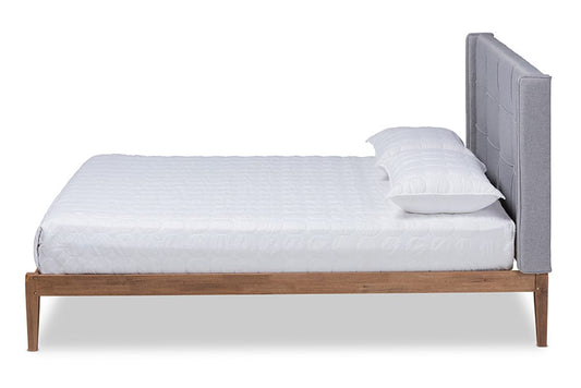 Baxton Studio - Edmond King Size Bed - MG0019-Grey/Ash Walnut-King view 2