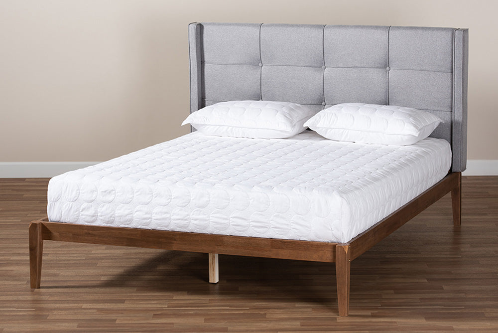 Baxton Studio - Edmond King Size Bed - MG0019-Grey/Ash Walnut-King view 7