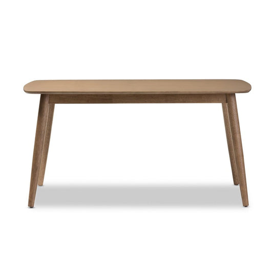 Baxton Studio - Edna Dining Table in "Oak" Light Brown - Flora-French Oak-DT view 2