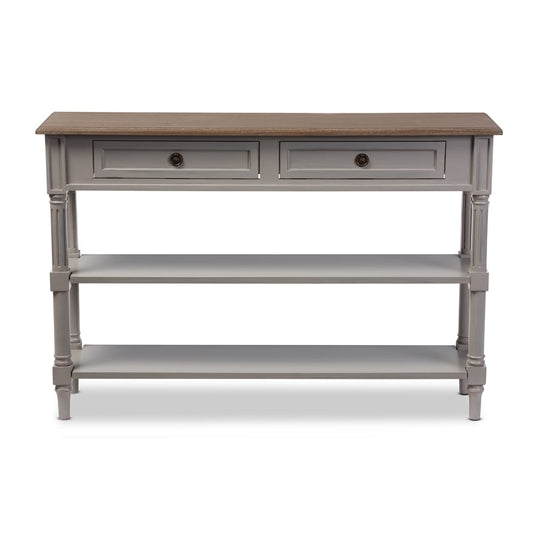 Baxton Studio - Edouard Console Table in Grey/Light Brown - EDD9VM/M-B-W1 view 2