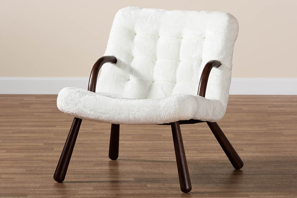 Baxton Studio - Eisa Chair - 2017-White/Walnut-CC view 9