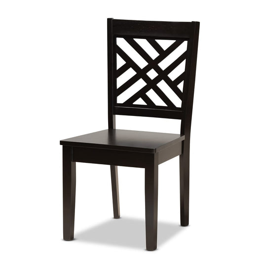 Baxton Studio - Ela Dining Set in Dark Brown - Ela-Dark Brown-7PC Dining Set view 2