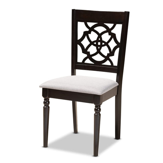 Baxton Studio - Eliza Dining Set in Grey/Dark Brown - Eliza-Grey/Dark Brown-5PC Dining Set view 2