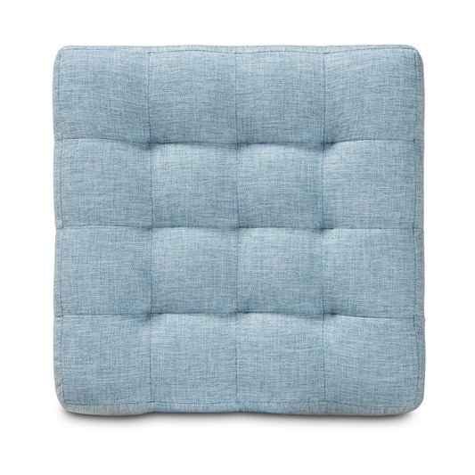 Baxton Studio - Elladio Set of 2 Ottomans in Light Blue - BBT5127-Light Blue-Otto view 2