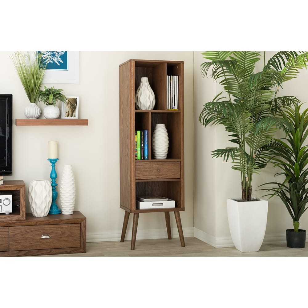 Baxton Studio - Ellingham Storage Cabinet in "Walnut" Brown - FP-6785-Walnut view 5