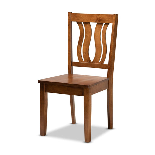 Baxton Studio - Elodia Dining Set in Walnut Brown - Elodia-Walnut-5PC Dining Set view 2
