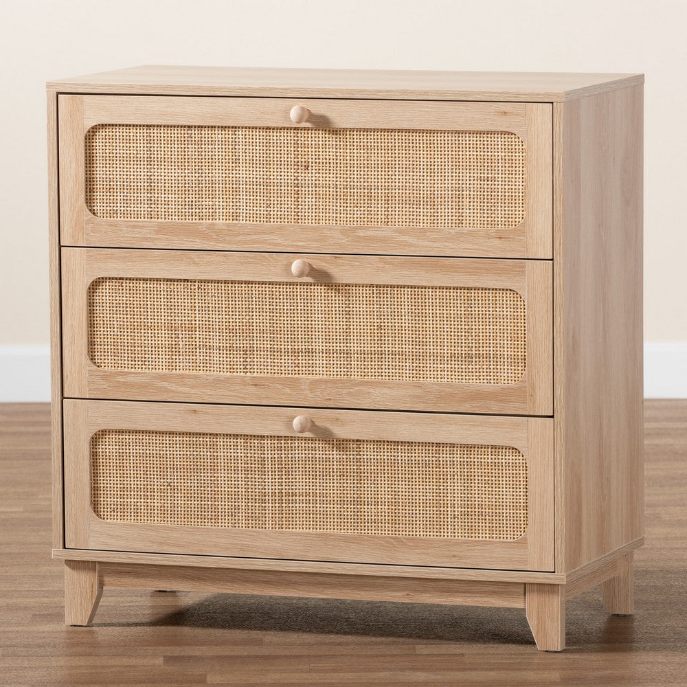 Baxton Studio - Elsbeth Storage Cabinet in Oak Brown/Natural Brown - LC22040703-Rattan-3DW Cabinet view 9
