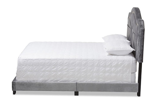 Baxton Studio - Embla Queen Size Bed - Embla-Grey-Queen view 2
