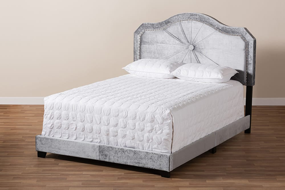 Baxton Studio - Embla Queen Size Bed - Embla-Grey-Queen view 7