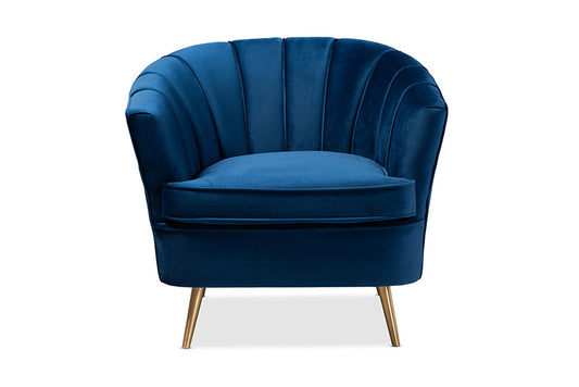 Baxton Studio - Emeline Chair - TSF-66161-Navy/Gold-CC view 2