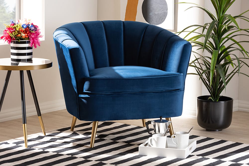 Baxton Studio - Emeline Chair - TSF-66161-Navy/Gold-CC view 8