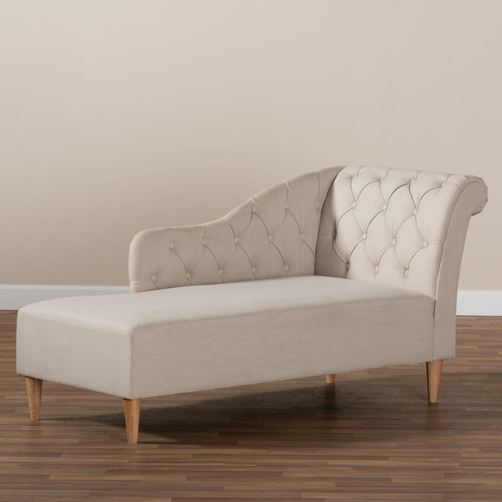 Baxton Studio - Emeline Chaise in Beige - CFCL1-Beige/Oak-KD Chaise view 7