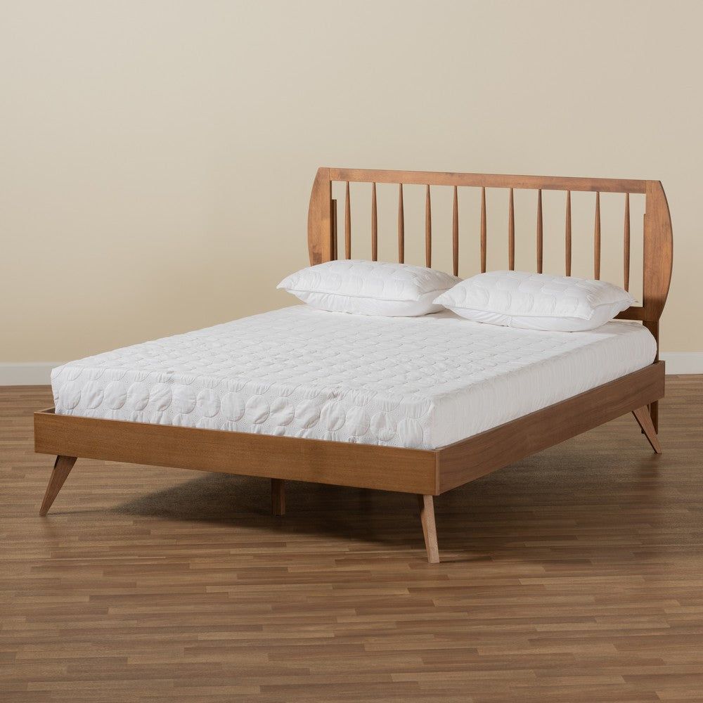 Baxton Studio - Emiko King Size Bed in Walnut Brown - Emiko-Ash Walnut-King view 7
