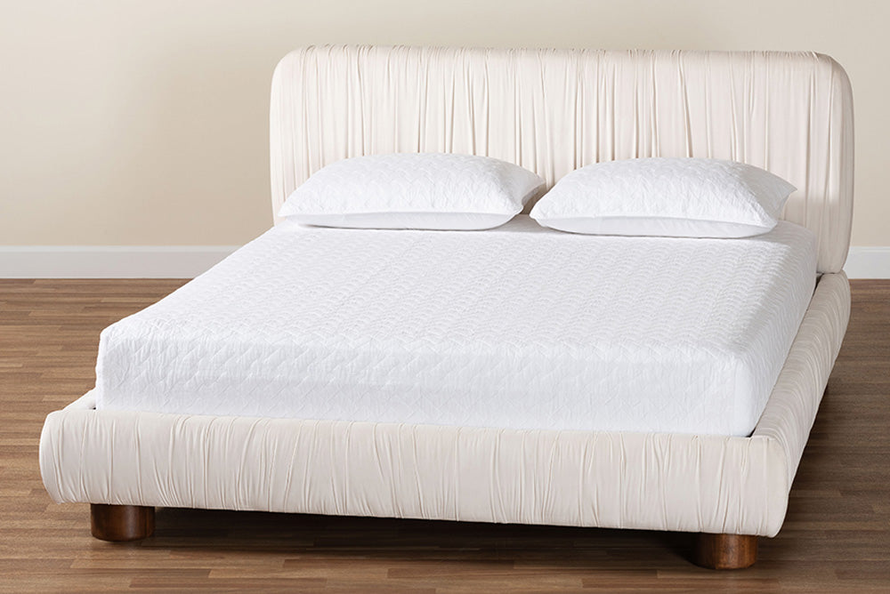Baxton Studio - Emsley Queen Size Bed - BBT61217-Ivory/Walnut-Queen view 8