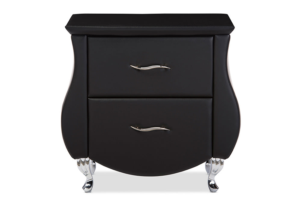 Baxton Studio - Erin Nightstand - BBT3116-Black-NS view 4