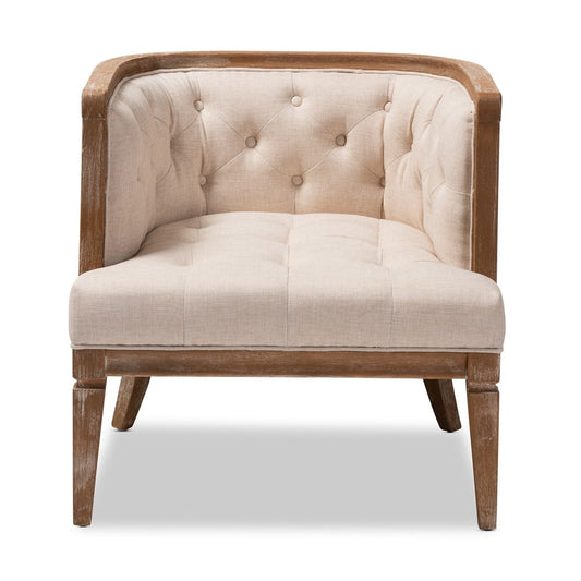 Baxton Studio - Esme Chair in Beige/Oak - TSF9911-Beige/Natural Oak-CC view 2
