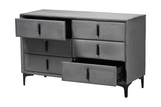 Baxton Studio - Etienne Dresser - BBT2047 A3-Dark Grey-Dresser view 2