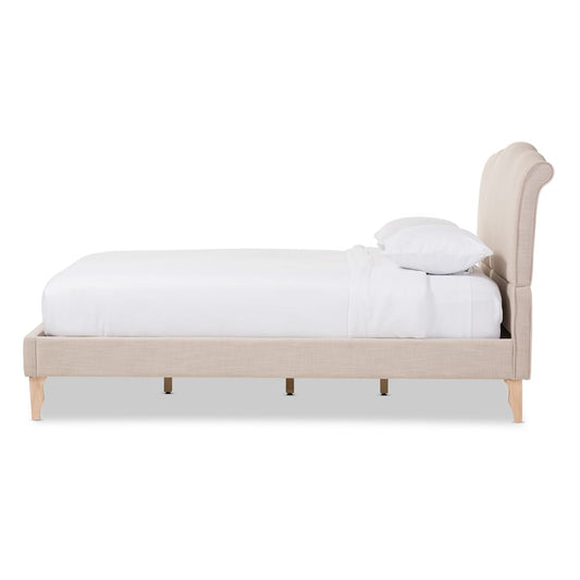 Baxton Studio - Fannie Queen Size Bed in Beige - BBT6571-Beige-Queen view 2