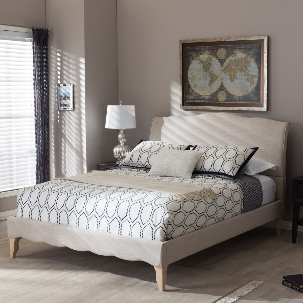 Baxton Studio - Fannie Queen Size Bed in Beige - BBT6571-Beige-Queen view 5