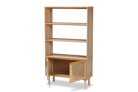 Baxton Studio - Faulkner Bookcase - FM203-034-Natural Wooden-Bookcase view 2