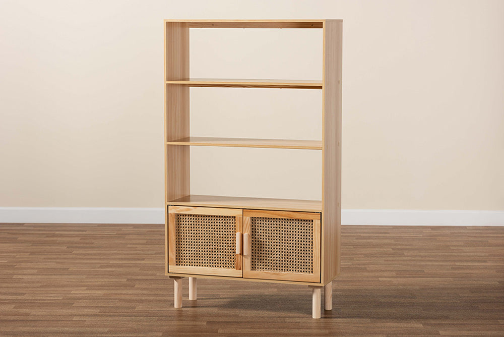Baxton Studio - Faulkner Bookcase - FM203-034-Natural Wooden-Bookcase view 9