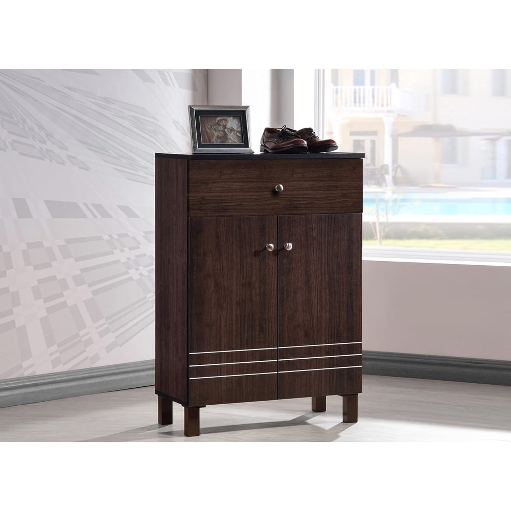 Baxton Studio - Felda Shoe Cabinet in Dark Brown - SC864598-Wenge view 6