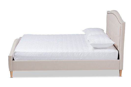 Baxton Studio - Felisa King Size Bed - CF9009-Beige-King view 2