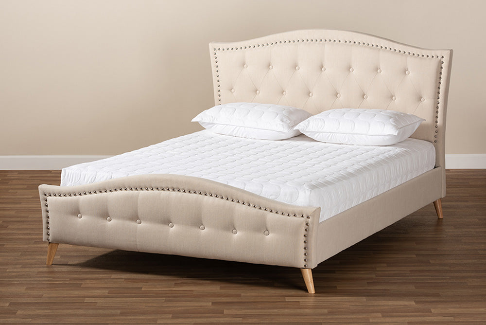 Baxton Studio - Felisa King Size Bed - CF9009-Beige-King view 7