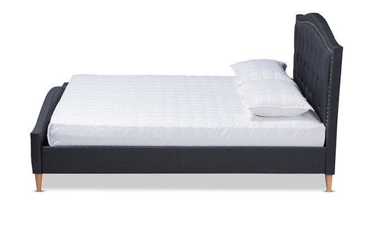 Baxton Studio - Felisa King Size Bed - CF9009-Charcoal-King view 2