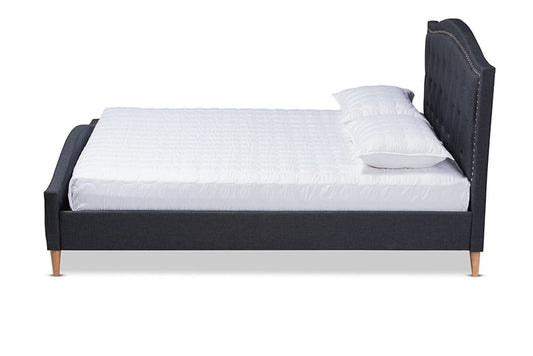 Baxton Studio - Felisa King Size Bed - CF9009-Charcoal-King view 2