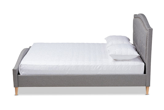 Baxton Studio - Felisa King Size Bed - CF9009-Grey-King view 2
