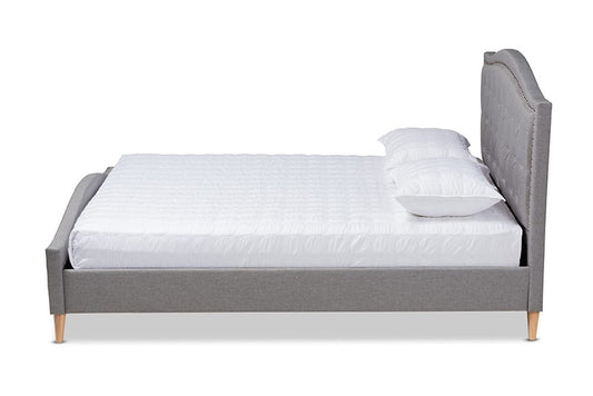 Baxton Studio - Felisa King Size Bed - CF9009-Grey-King view 2