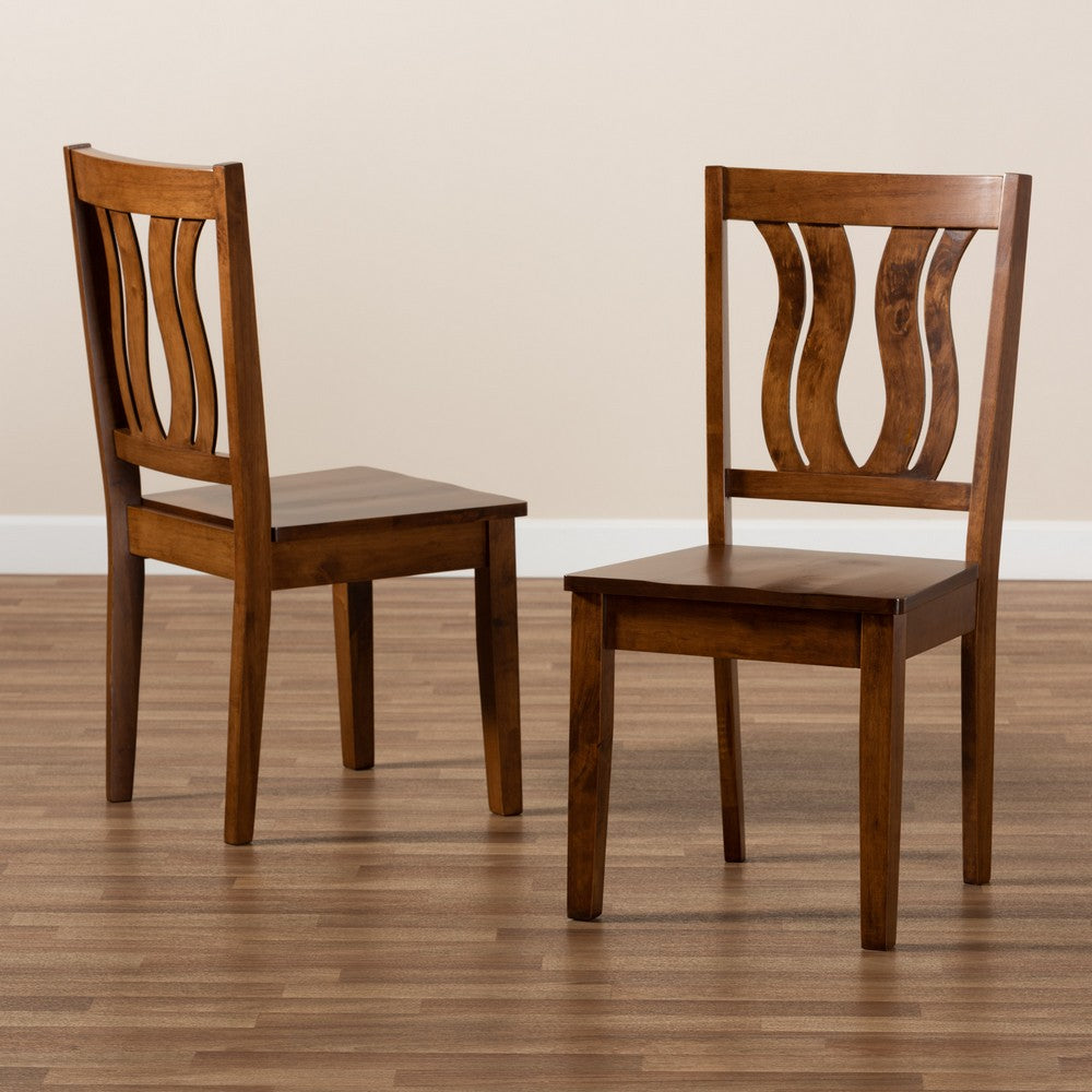 Baxton Studio - Fenton Set of 2 Dining Chairs in Walnut Brown - RH338C-Walnut Wood Scoop Seat-DC-2PK view 7