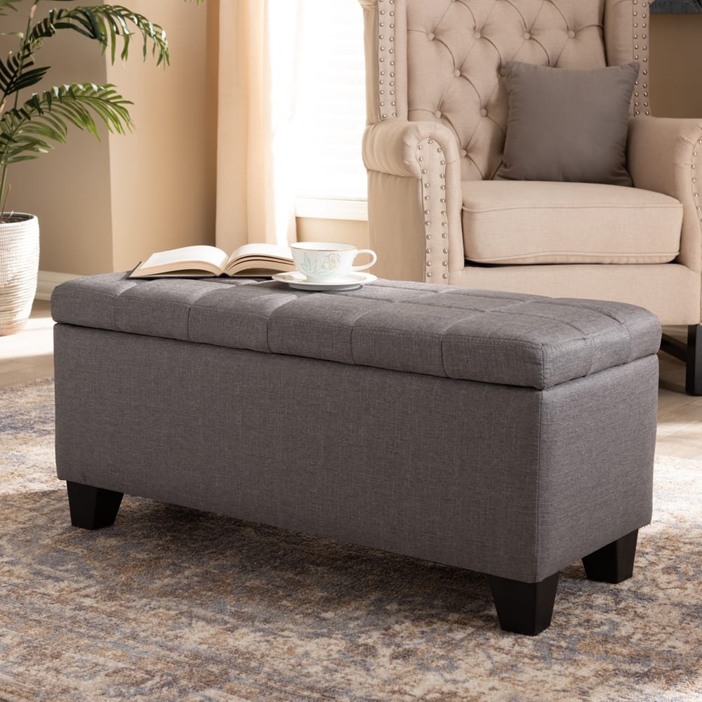 Baxton Studio - Fera Ottoman in Gray - WS-2005-P-Grey-OTTO view 9