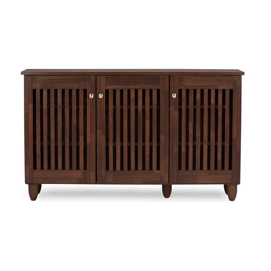Baxton Studio - Fernanda Shoe Cabinet in Brown - SC864573 A-Dirty Oak view 2