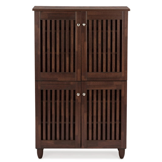 Baxton Studio - Fernanda Shoe Cabinet in Brown - SC864574 A-Dirty Oak view 2