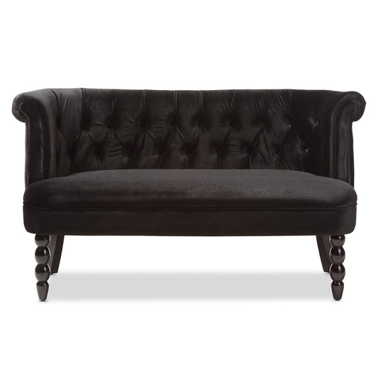 Baxton Studio - Flax Loveseat in Black - WS-GK756-Black-LS view 2
