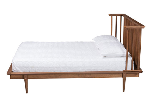 Baxton Studio - Flint Queen Size Bed - MG0092-Ash Walnut-Queen view 2