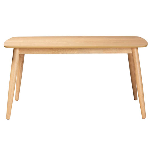 Baxton Studio - Flora Dining Table in Natural Oak - Flora-Natural Oak-DT view 2