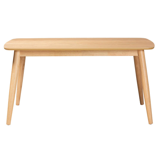 Baxton Studio - Flora Dining Table in Natural Oak - Flora-Natural Oak-DT view 2