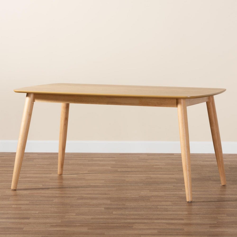 Baxton Studio - Flora Dining Table in Natural Oak - Flora-Natural Oak-DT view 8