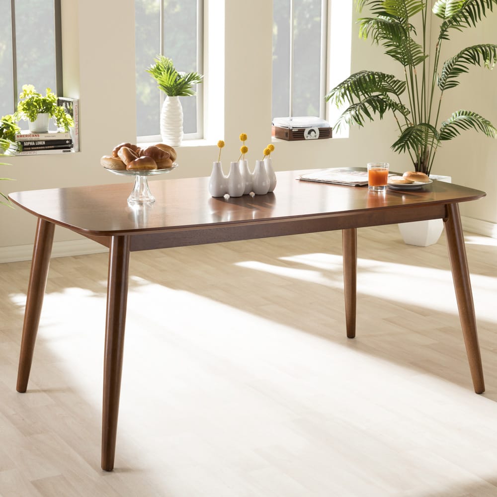 Baxton Studio - Flora Dining Table in "Oak" Medium Brown - Flora-Medium Oak-DT view 6