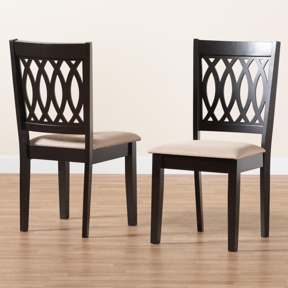 Baxton Studio - Florencia Set of 2 Dining Chairs in Beige/Espresso Brown - RH388C-Sand/Dark Brown-DC-2PK view 8