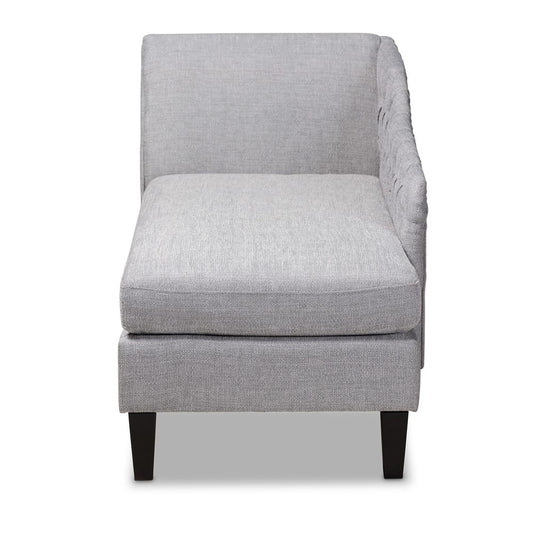 Baxton Studio - Florent Chaise in Gray - CFCL2-Grey/Black-KD Chaise view 2